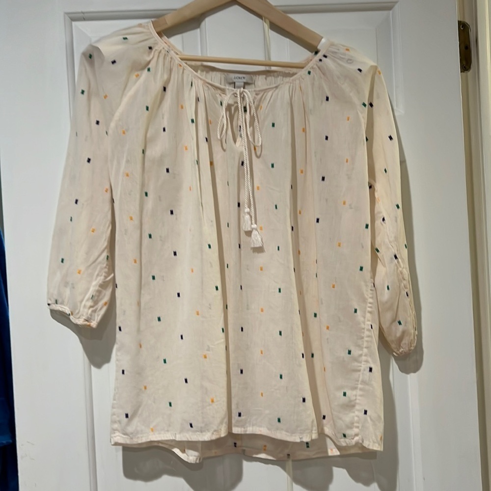 J Crew long sleeve sheer shirt